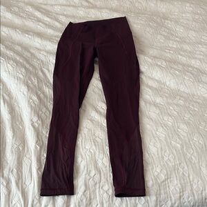 lululemon mesh burgundy leggings